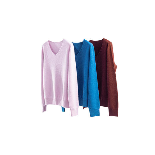 绽放872朵/纯山羊绒毛衫女v领羊绒套头毛针织衫2025冬季新款毛衣 商品图4