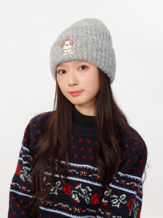女款针织帽刺绣小狗针织帽-纪念日百货门店同款165643741 商品图3