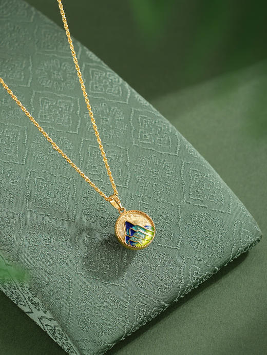 子佩集【江山如画】银S925套链【DZ07160】千里江山镀金晴水玉项链古法银2511 商品图6