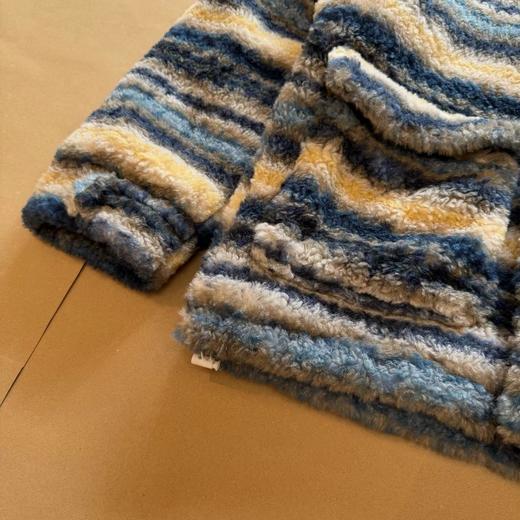 D120413新款2025复古撞色可拆卸毛领羊羔毛棉服外套 商品图3