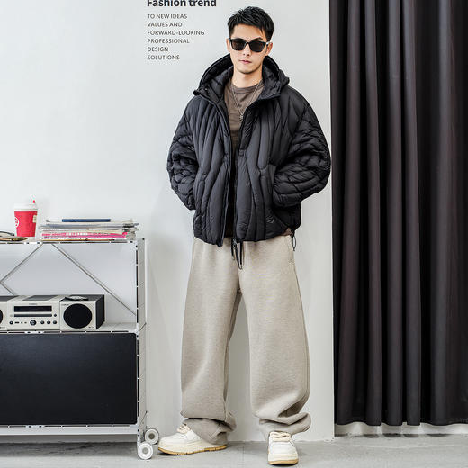 徐太浪【极寒过冬 蓬松感】双拉链羽绒服男白鸭绒连帽面包服外套 商品图3