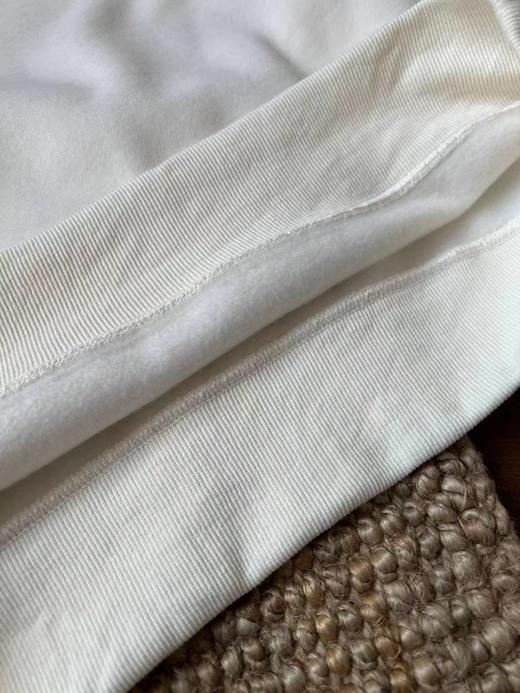 D120431联名款字母刺绣拉绒白色圆领卫衣男女同款 商品图4