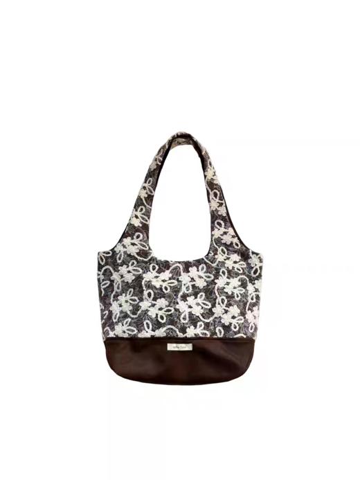 nothe Case布然/NC251101/「璃雾霜花」大容量麂皮拼接单肩包 双面 商品图4