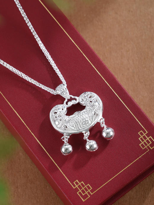 子佩集【锁住幸福】银S999套链【YZTL0452】福花丝锁项链儿童2511 商品图1