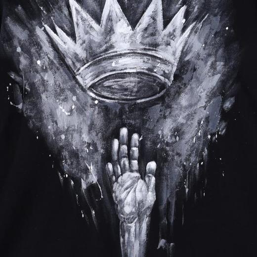 T5067SDSA男士秋冬新款痞帅男装潮牌撞色手皇冠印花立领长袖T恤百搭 商品图3