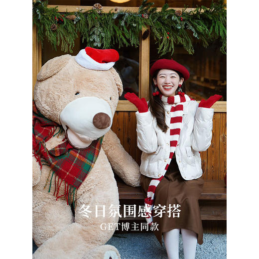 【周四狂欢价】熙世界小香风翻领短款羽绒服女轻薄2025年新款90%白鸭绒外套秋冬 商品图3