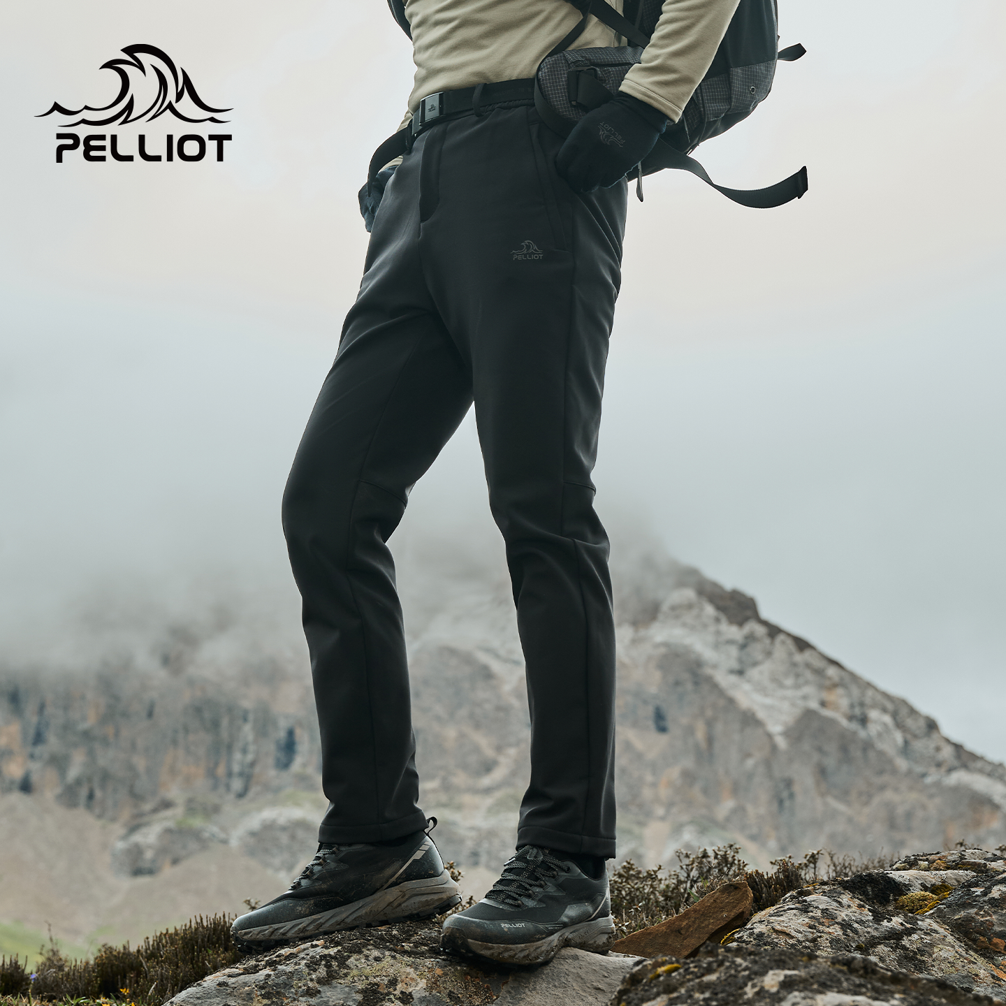 【风盾C24】伯希和户外软壳裤男冬季防风保暖徒步登山裤运动裤子