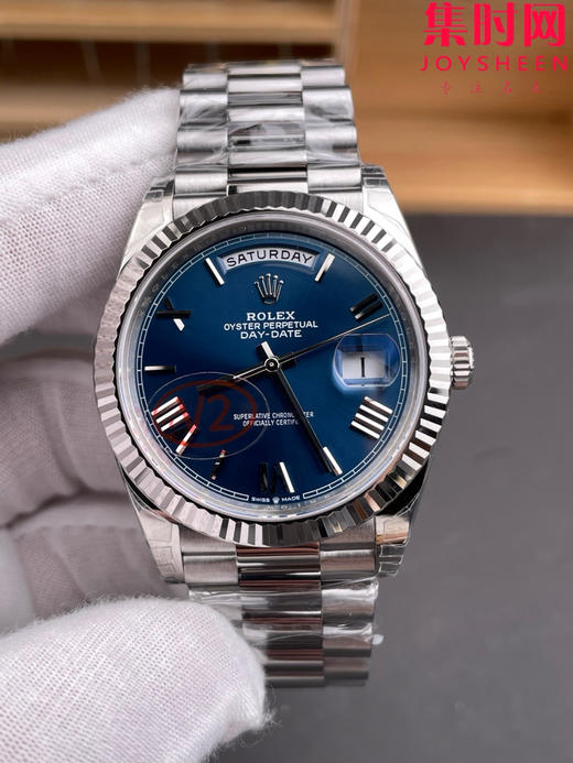 VS配重版 重量180克+ 蓝罗马DD 劳力士星期日历型系列 V2版 丹东3255机 三珠带 男士腕表 日志40mm 商品图2