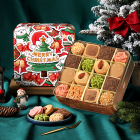 【什锦曲奇缤盈】【圣诞献礼】悠享时黄油曲奇饼干礼盒装圣诞礼物新年零食大礼包特产生日伴手礼