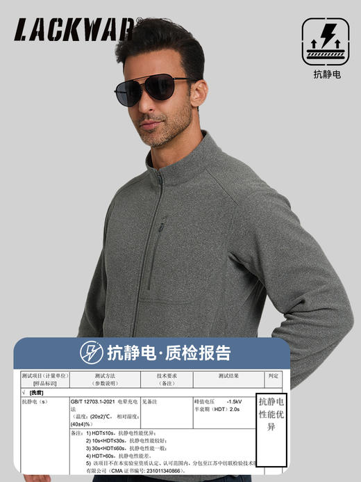 【轻暖战术 零感穿着 绒感亲肤】自由兵全拉链抗静电战术抓绒衣（zb） 商品图3