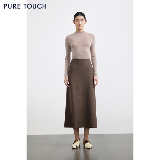 商场同款PURE TOUCH女装25秋冬新款高腰过膝半身裙a字羊毛半裙 商品图3