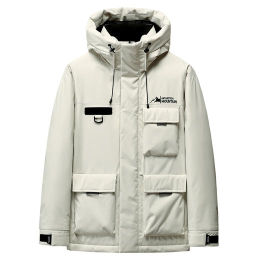 半身缘男女装 冬季三防通勤户外情侣款连帽工装羽绒服2535 商品图9