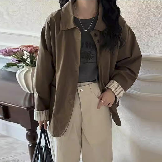 裁缝学苑AS609新款翻领大口袋拼接风衣纸样女装工装短上衣外套样板 商品图4