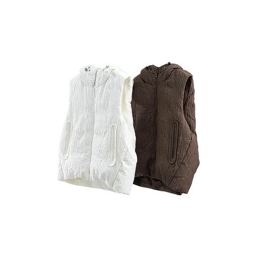 绽放540朵/95鹅绒肌理感连帽羽绒马甲女百搭冬季新款宽松厚款马夹 商品图4