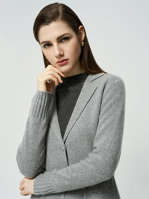 【一粒扣羊绒开衫】羊绒世家秋冬新品女士100%山羊绒V领针织开衫 商品图1