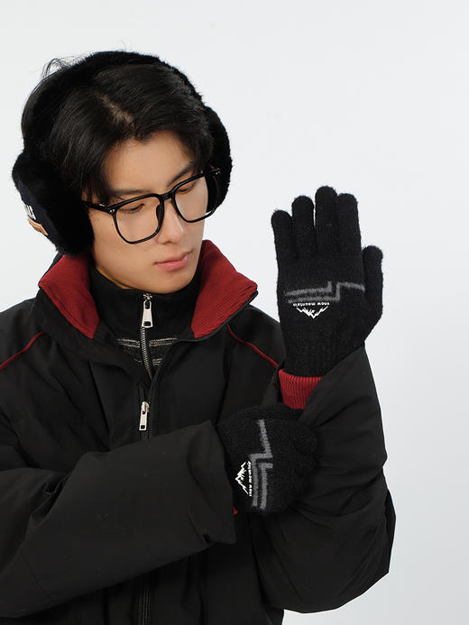 雪山印花针织男五指-手套纪念日百货门店同款165295708 商品图4