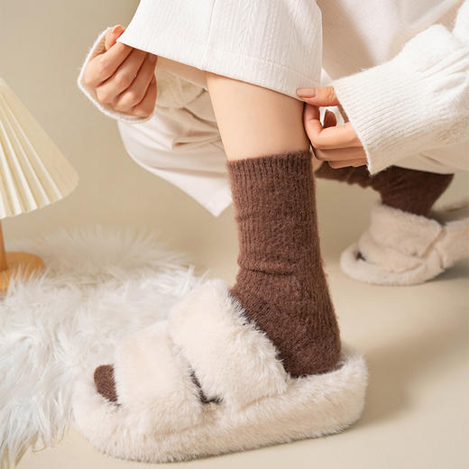 【五双】澄鱼生活秋冬拉毛简约羊毛袜 | 细腻柔软顺滑 保暖时尚 舒适有弹力 温暖不臃肿 商品图6