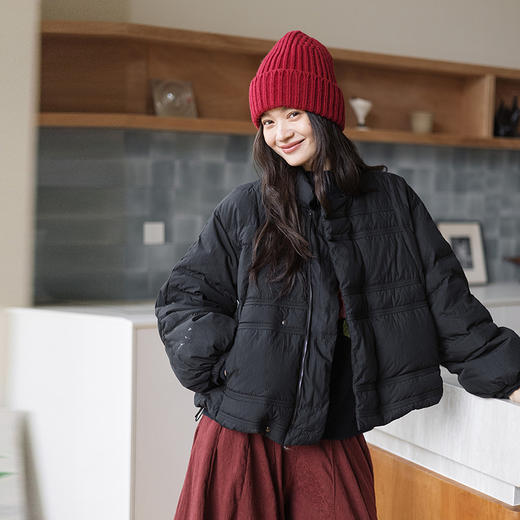 绽放541朵/95鹅绒中式盘扣小立领短款轻薄羽绒服女新款冬季外套 商品图1