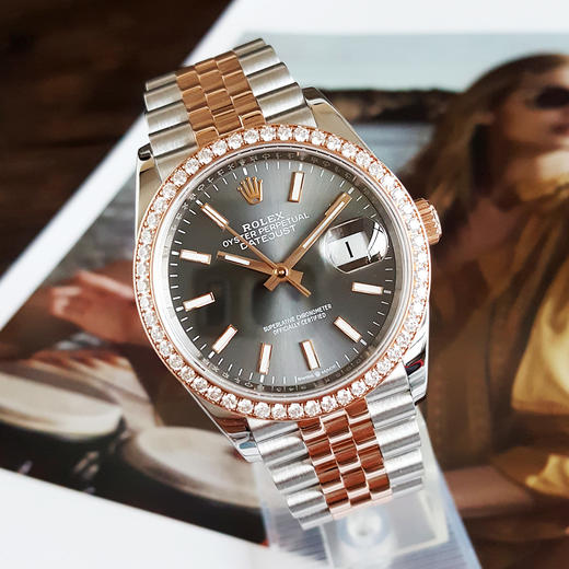 【95新】ROLEX 劳力士126281-0001天文台认证自动机械机芯36MM（男款）日志型系列蚝式钢/18K玫瑰金；镶嵌钻石表圈 281125NJS23 商品图4