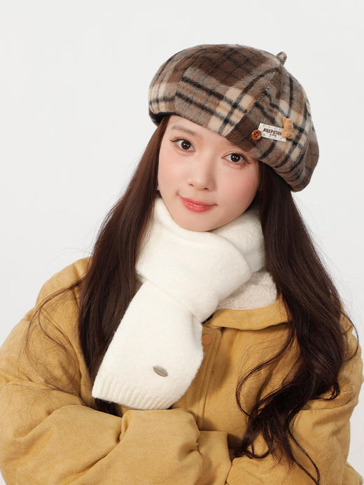 温暖摩卡慕斯色系格纹可可贝雷帽-纪念日百货门店同款166443282 商品图4