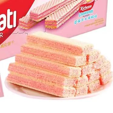 周日取货【纳宝帝丽芝士威化饼干】一盒145克，清新草莓味，浓醇芝士香。保质期至2026.1.27. 商品图2