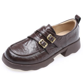 【云粉节】BF楼千百度厚底手抓皮乐福鞋女2026春季新款增高英伦风小皮鞋深口单鞋A26152808吊牌价999活动价799