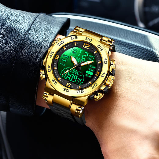 【硬朗风格 耐刮耐磨 30米生活防水】FOXBOX立体感户外运动夜光电子手表（FB0093） 商品图8