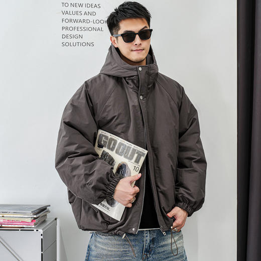 徐太浪【抽绳收腰 休闲风】连帽羽绒服男冬季保暖防寒服青年外套 商品图2