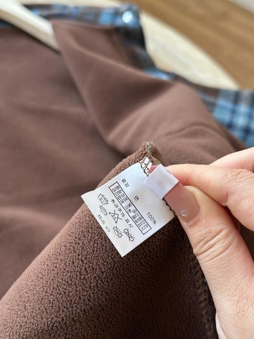 韩系时尚格子毛呢质感加绒衬衫外套 商品图12