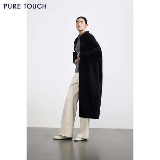 商场同款PURE TOUCH25冬新款羊毛双面呢大衣长款廓形蝙蝠袖外套女 商品图4