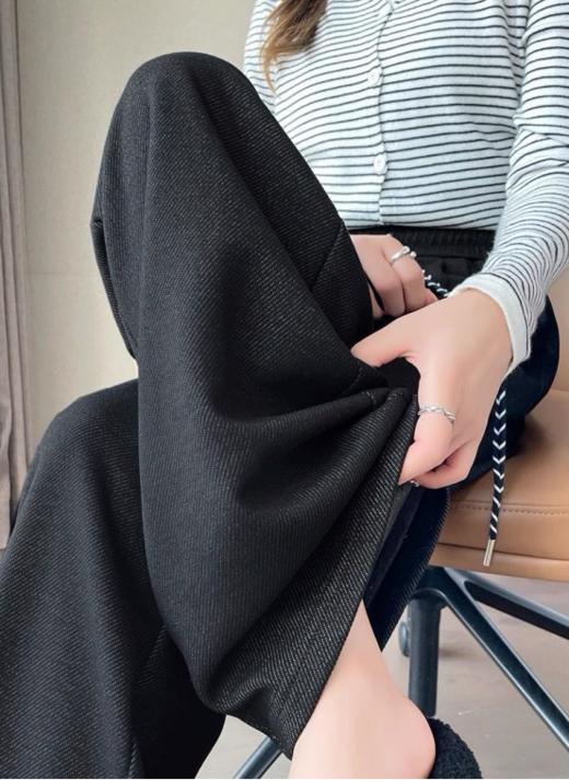 💖【莱赛尔羊毛蚕丝加绒牛仔裤PJ2541】😝 ❶桑蚕丝锁柔 + 绵羊毛蓄暖 + 莱赛尔透气 ❷软暖亲肤，👏🏻阔腿版型还能遮胯宽腿粗 ❸日常搭卫衣、毛衣都好看 商品图4