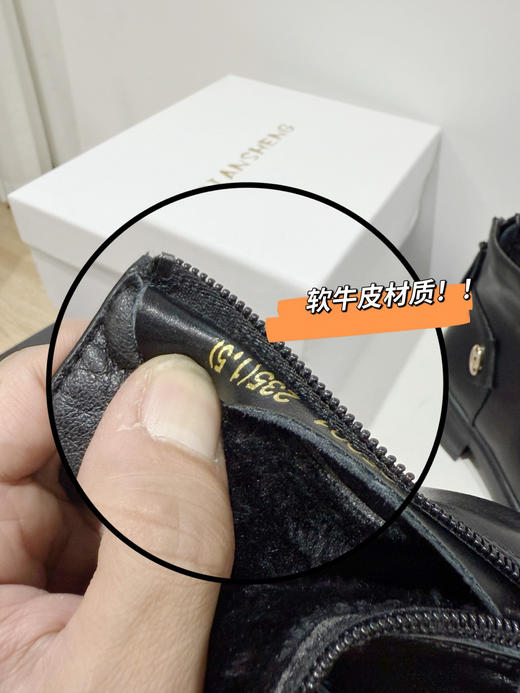直发 抵押货清仓！巨保暖的加绒短，真皮软牛皮鞋面靴切尔西靴 商品图5