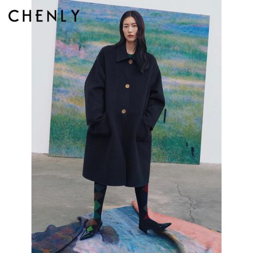 尘衣｜25F/W 明星款复古翻领廓形山羊绒大衣 商品图0