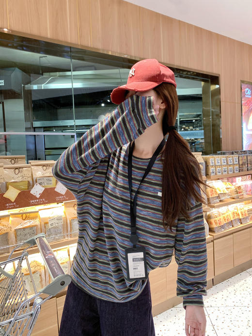 <曾小咸推荐> 现货秒杀！微信超特价！撞色条纹长袖t恤 日常139.99 立减70 秒杀69.99！ 商品图8