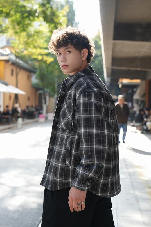 543874533休闲格纹衬衫羽绒服 商品图3