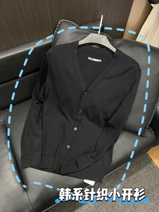 纯色V领针织长袖上衣 商品图0