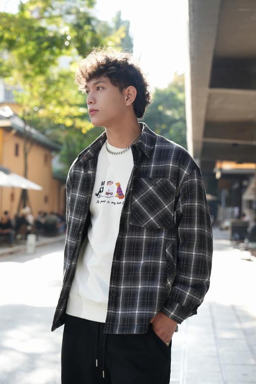 543874533休闲格纹衬衫羽绒服 商品图1