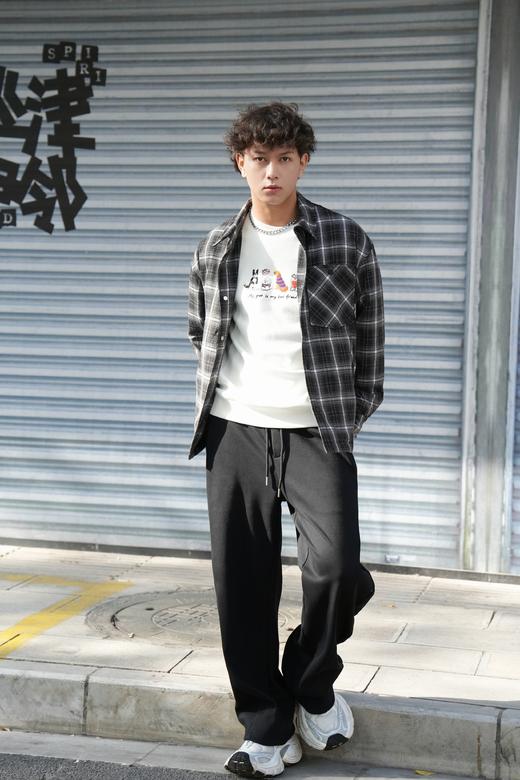 543874533休闲格纹衬衫羽绒服 商品图2