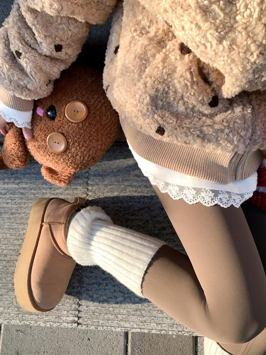 <曾小咸推荐> 现货秒杀！微信超特价！浅棕色波点羊羔毛外套 日常369.99 立减180 秒杀189.99！ 商品图8