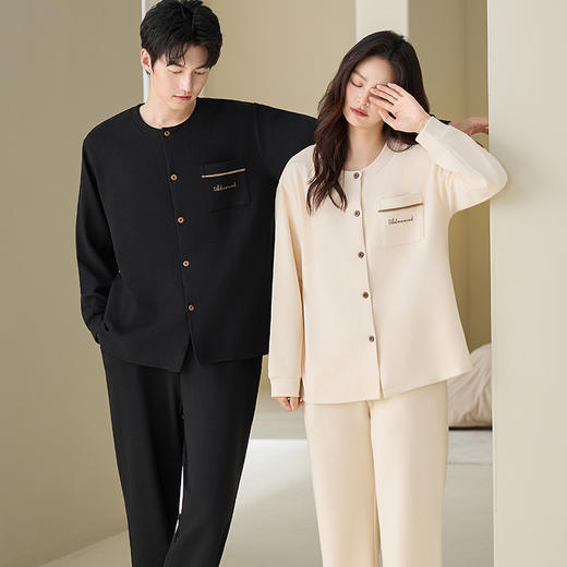 又暖又好看！【MUMIANER牧棉儿--德绒羊毛蚕丝情侣家居服套装】细腻柔顺软感织造，科技发纱线暖感续温热力，高密编织高暖度，宽松慵懒高弹力，马克龙色系体验宅家的幸福感！ 商品图0