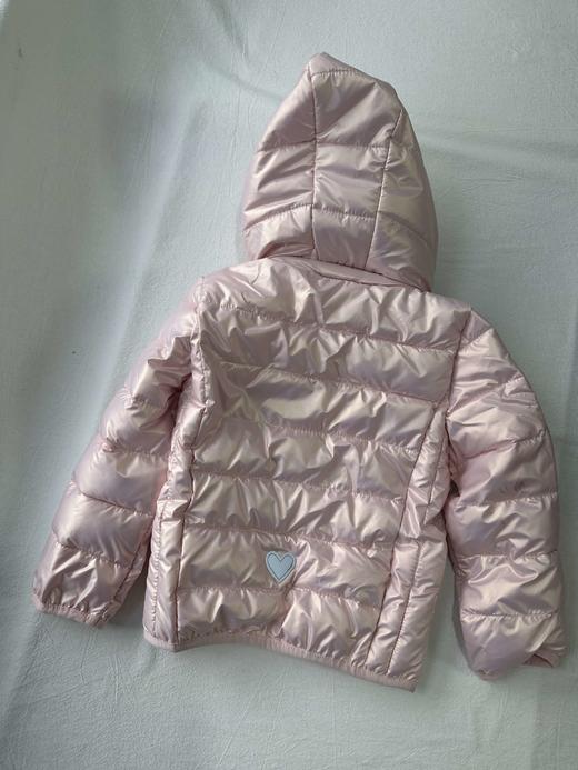 贝壳三 珠光粉色亮面儿童连帽棉服绗缝防风轻薄拉链棉衣C120527 商品图10