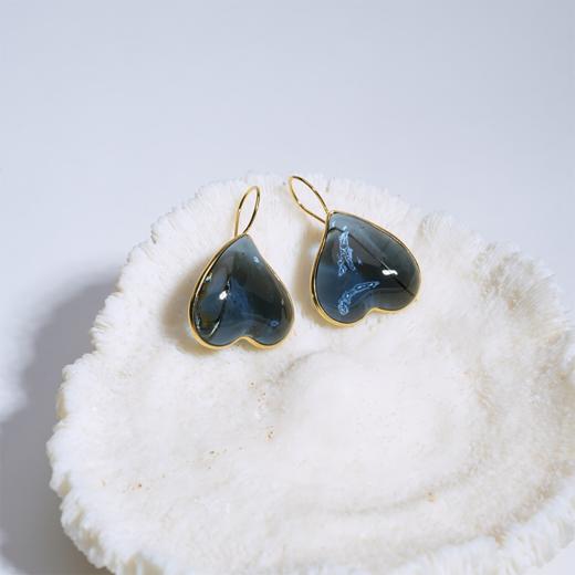 北京仓｜Loulou de la Falaise-Clover-水墨蓝 爱心水滴 耳环［法国设计师］ 商品图2