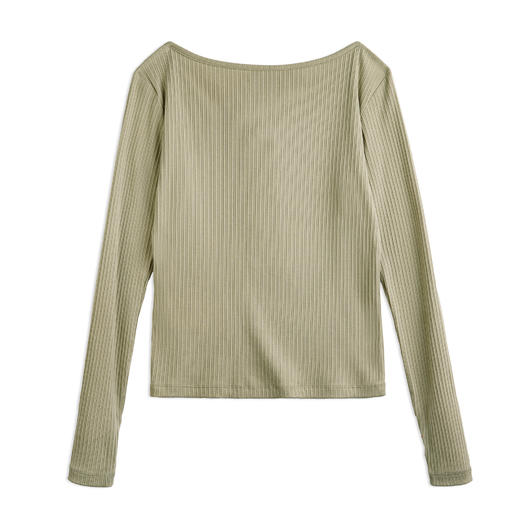 马登美式休闲亨利衫针织打底衫修身内搭长袖t恤新款日常百搭上衣女秋 商品图11