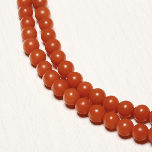 【挚友限定】满色肉柿子红保山南红多圈珠链 商品图4