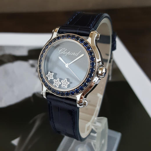 【95新】CHOPARD 萧邦278509-2007石英机芯30MM（女款）HAPPY DIAMONDS系列精钢；镶嵌蓝色宝石表圈 211125TJ20 商品图1
