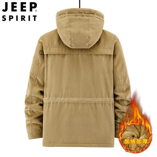 JEEP SPIRIT保暖棉衣男士外套可拆卸帽加绒加厚纯棉衣 JC7445 商品图4