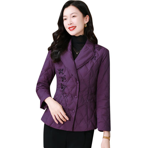 西装领刺绣双排扣羽绒棉服，保暖加厚棉衣KQL-B43N1661 商品图4