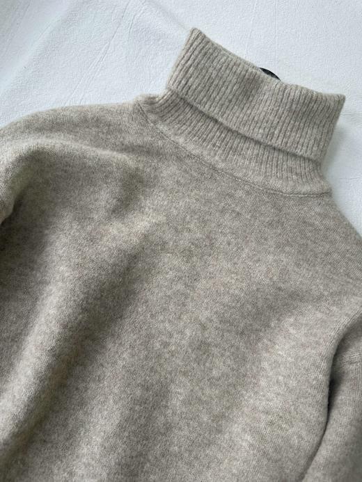 贝壳三 儿童高领翻边纯色毛衣简约百搭厚实柔软针织衫C120526 商品图3