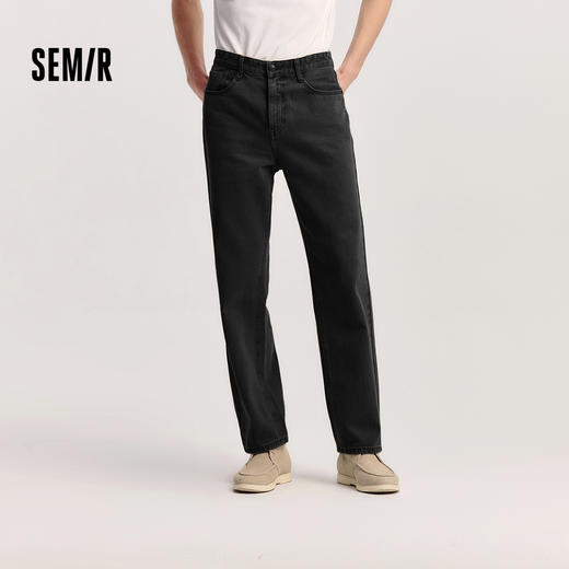 森柔|森马牛仔裤男款春季复古水洗宽松直筒长裤时尚流行潮搭裤子 商品图0