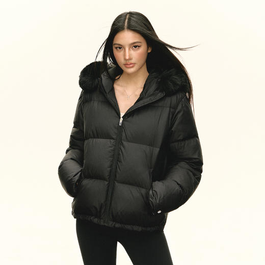 Ariseism 美式复古设计感可脱卸毛领羽绒服女冬季新款面包服外套 商品图1